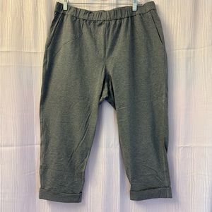 Eileen Fisher Gray Cropped Pants with Elastic Waistband